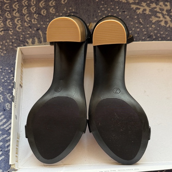 Lulu's Black and Tan Block Heel Sandals - Picture 6 of 6